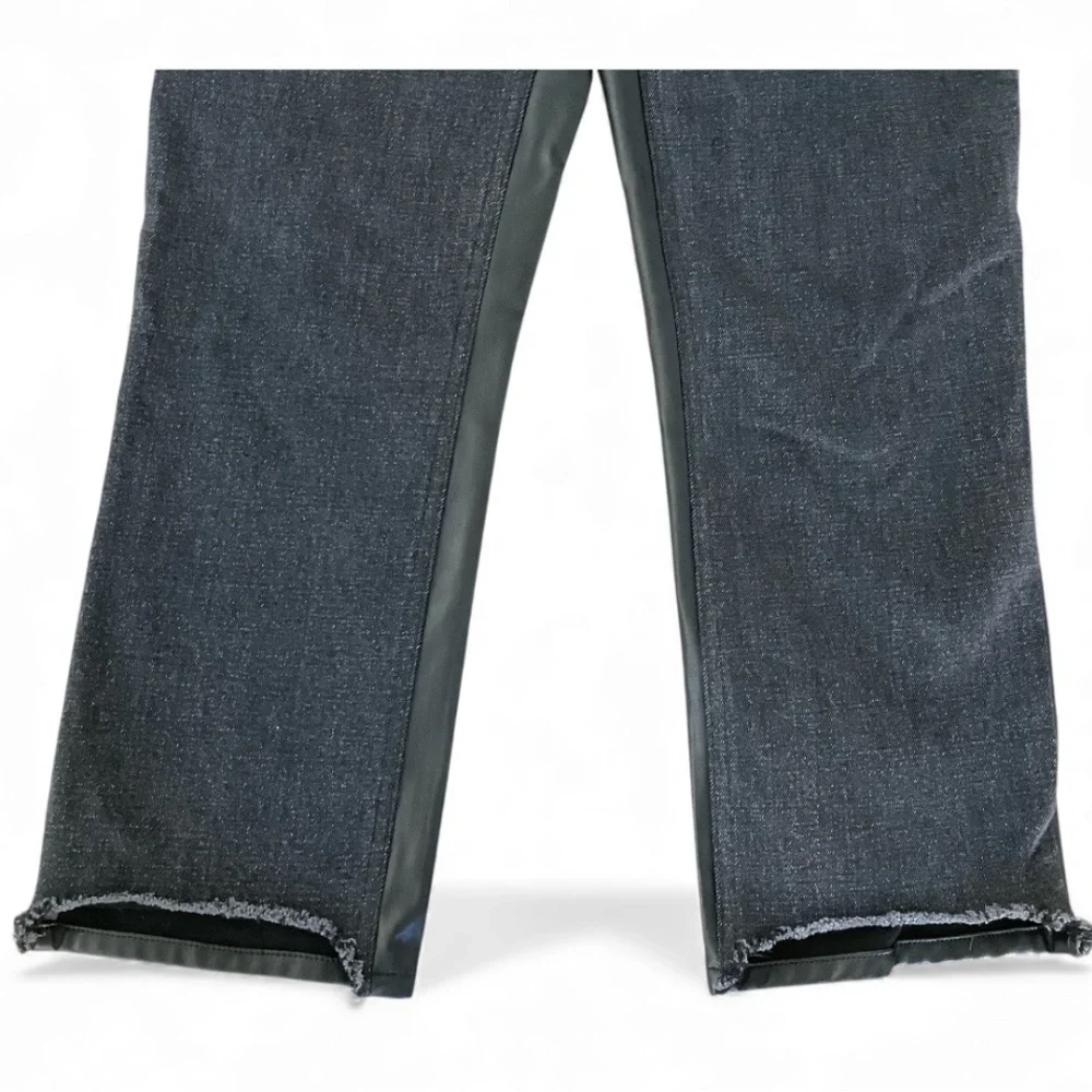 Abercrombie & Fitch Black Mixed Fabric The Ankle Straight Pants Size 25/0 Short